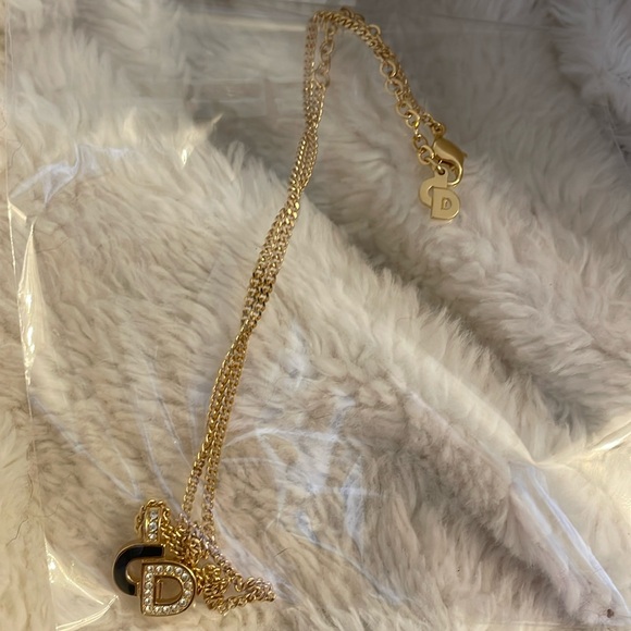 Auth Christian Dior Gold Logo Necklace! NWOT - Picture 2 of 5